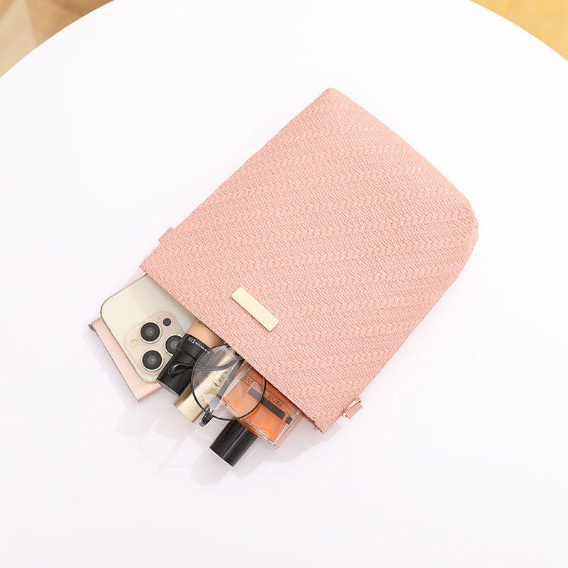 Simple Casual PU Leather Shoulder Bag for Women with Three Dimensional Pocket Available in Black White Pink Green Brown