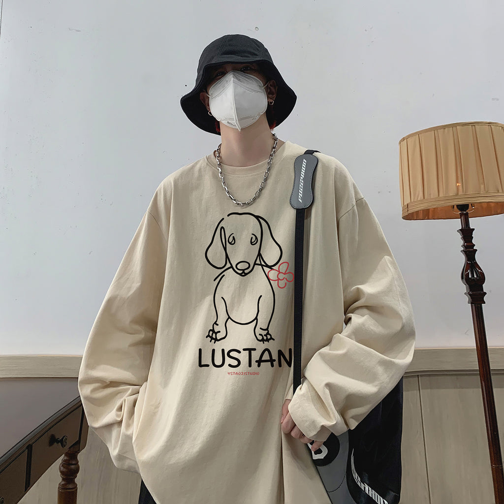 Cartoon Puppy Printed Long Sleeve T-shirt