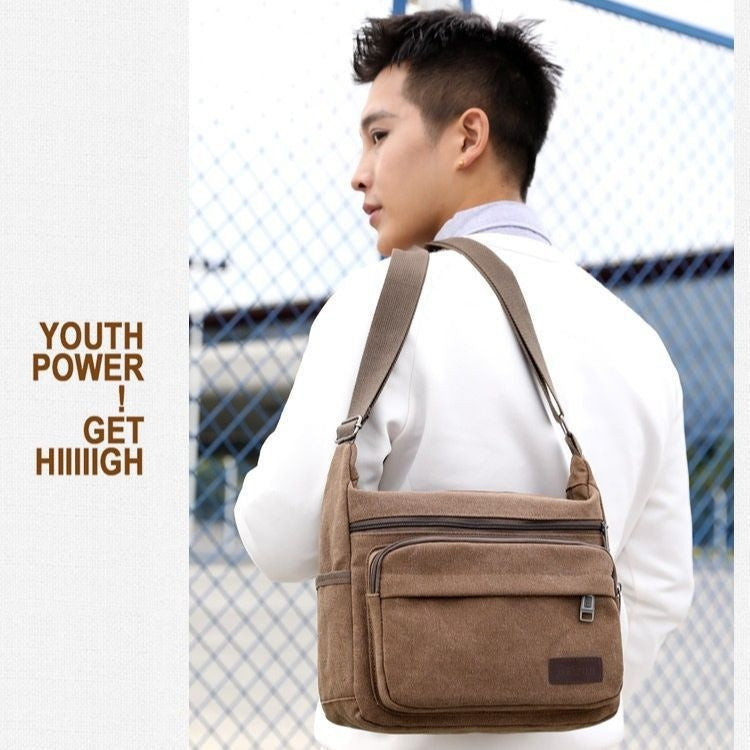 Men's Retro Leisure Crossbody Canvas Shoulder Bag For Outdoor Sports Travel Everyday Use