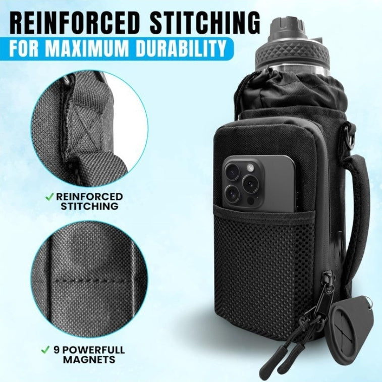 Black Cylindrical Kettle Style Gym Bag For Outdoor Sports Multifunctional Men Messenger Bag With Modern Simplicity