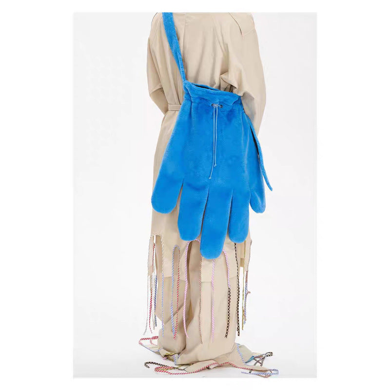 Blue Fur 14 Inch Crossbody Bag For Workwear And Leisure Travel Velvet Lining Cyberfunction Style