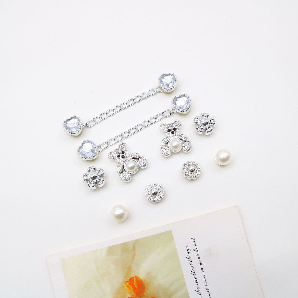 Silver Bear Shoe Buckle Beach Shoes Hole Shoes Decoration Accessories Suit