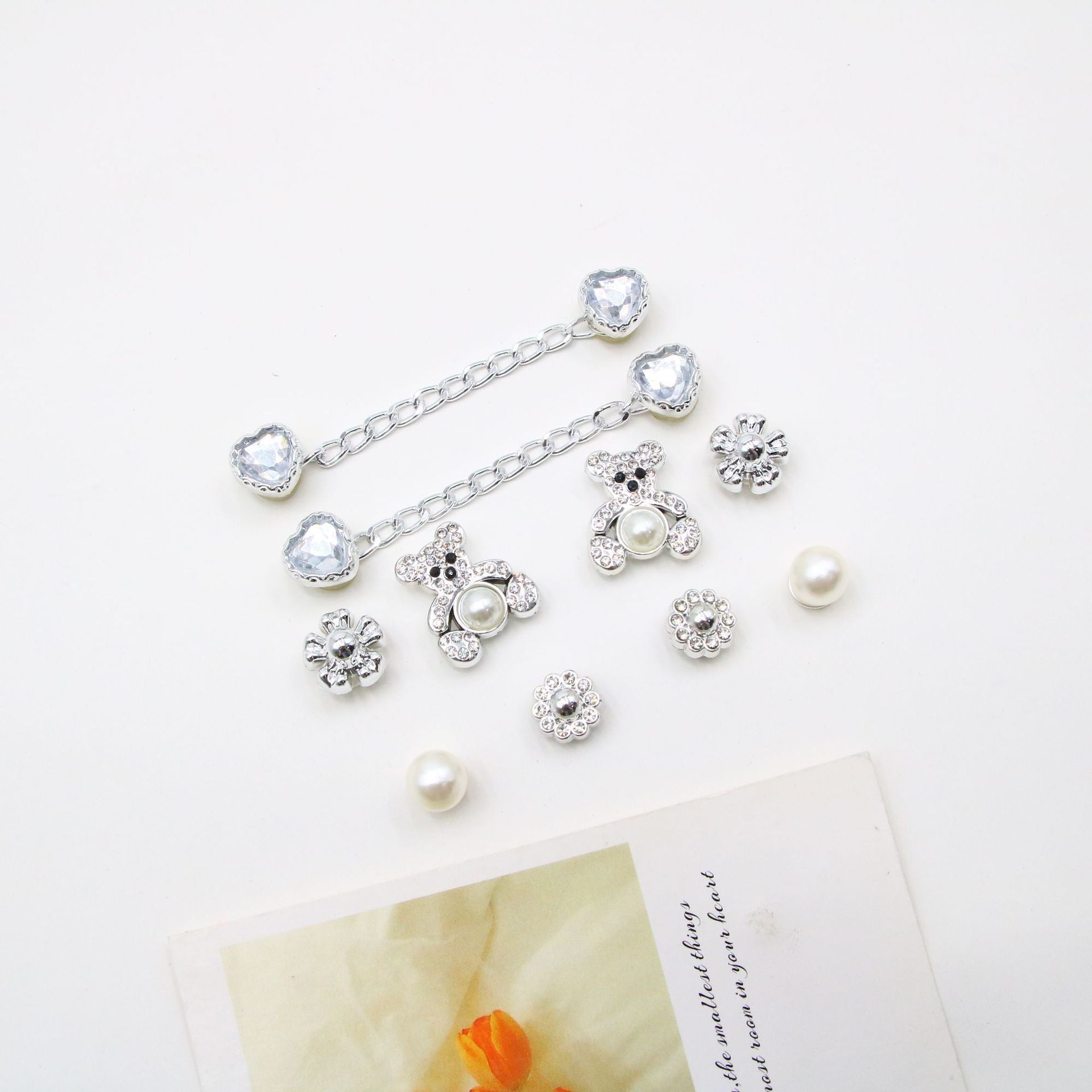 Silver Bear Shoe Buckle Beach Shoes Hole Shoes Decoration Accessories Suit