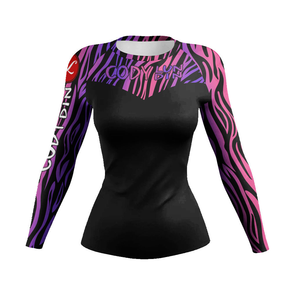 Women's Slim Fit Long Sleeve Workout Top for Running Fitness and Gym Exercise Clothing