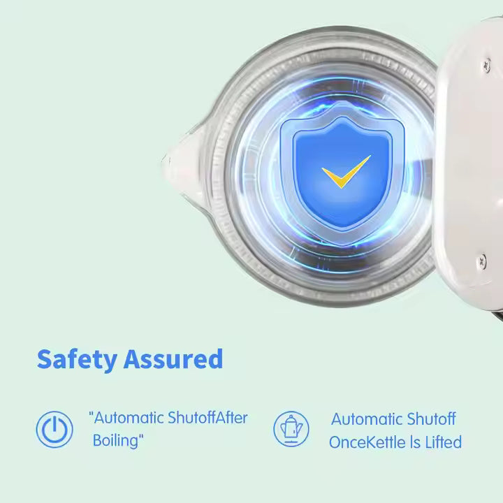 Cordless Transparent Glass Electric Kettle 1.6L 2.0L Capacity 1500W Auto Power Off For Home Hotel And Commercial Use