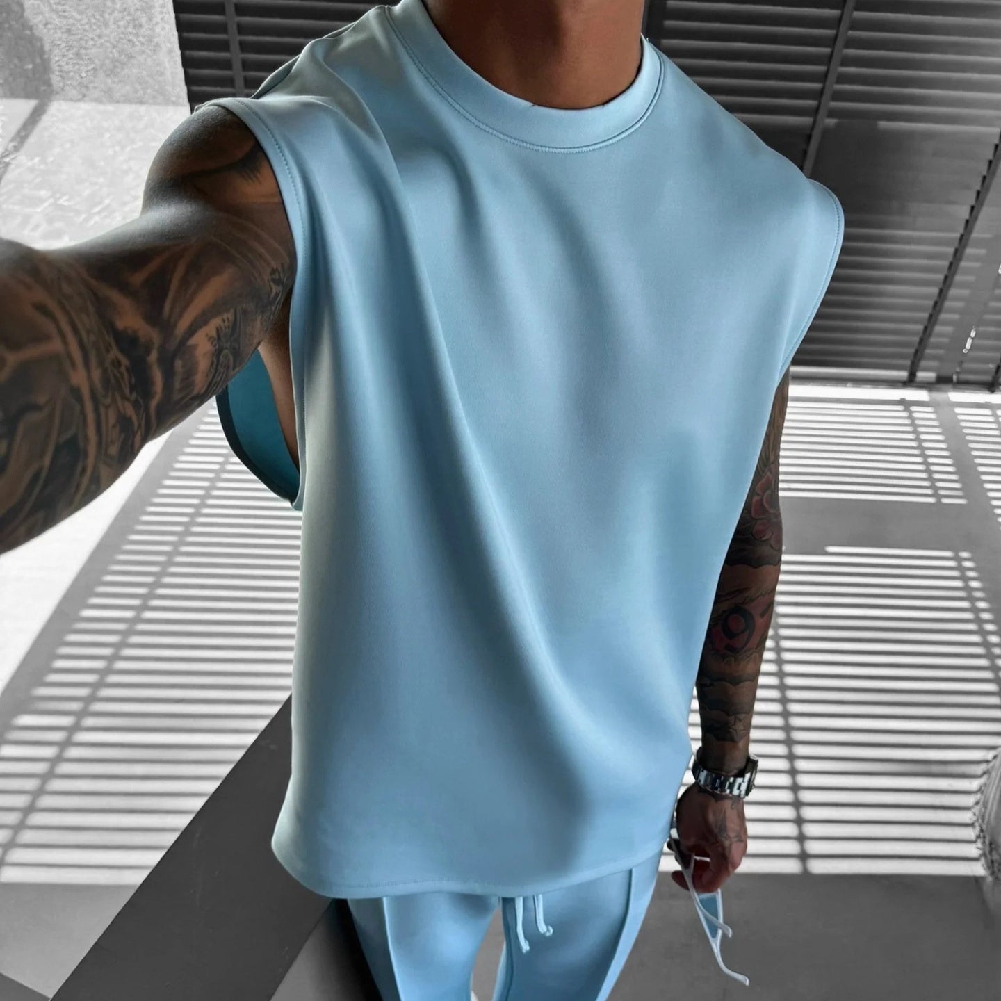 Summer New Men's Trousers Vest Suit