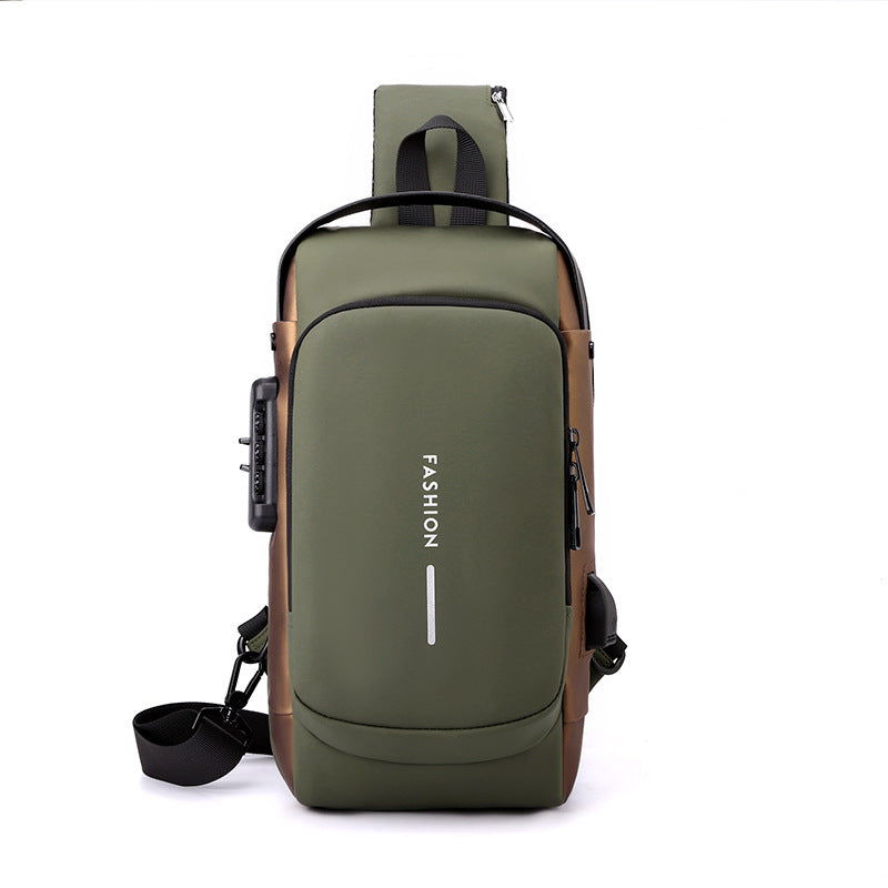 Anti Theft Chest Bag for Men Password Secure Multifunctional Casual Travel Shoulder Bag