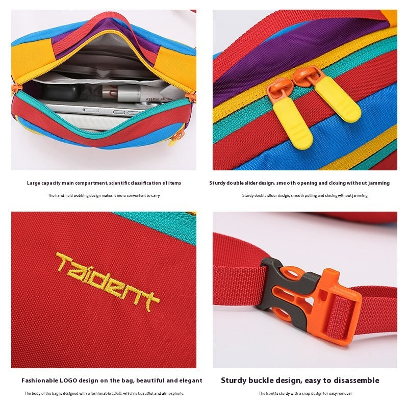 Outdoor Leisure One Shoulder Handbag Waist Bag Nylon 2L Dopamine Color Crossbody Utility Purse