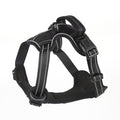 Black reflective dog no-pull harness vest with control handle and front chest straps