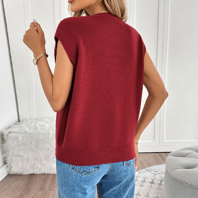 Retro College Style Knitted Cardigan - Solid Color Button-Up Sweater
