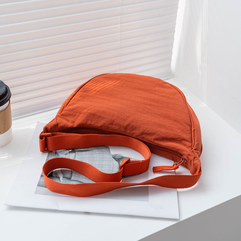 Nylon Dumpling Bag Casual One Shoulder Crossbody Sandwich Pocket For Daily Use Soft Dumpling Shape