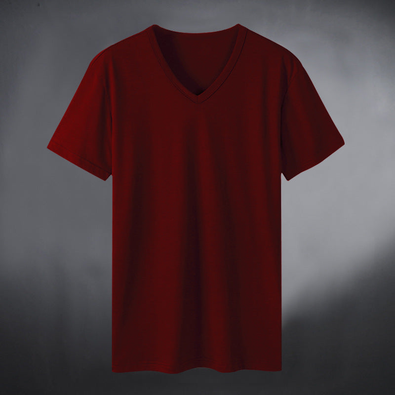 Men's Wear V-neck T-shirt Sports Quick-drying Running Workout Short Sleeve