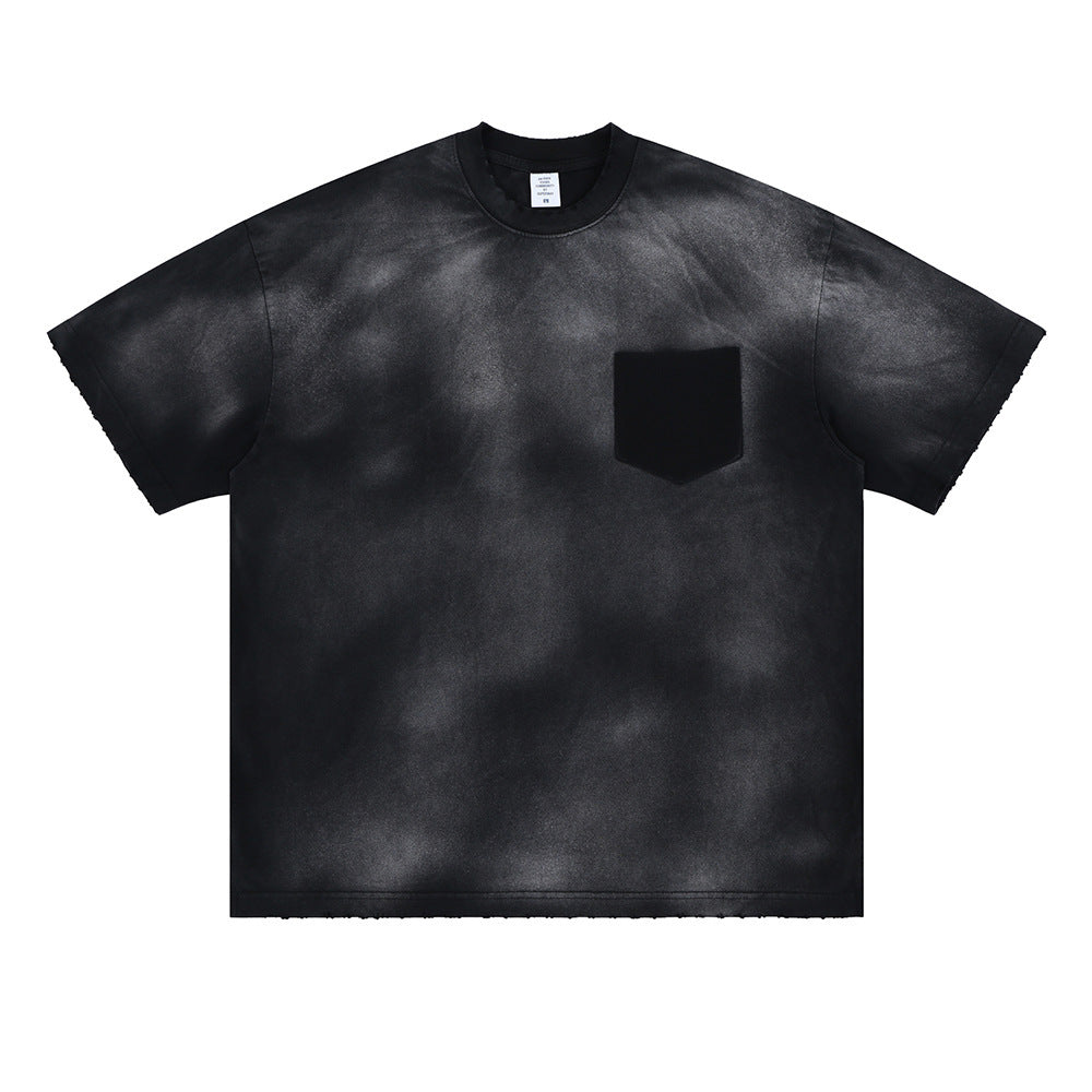 Men's American Fashion Brand Washed Cotton Short-sleeved T-shirt