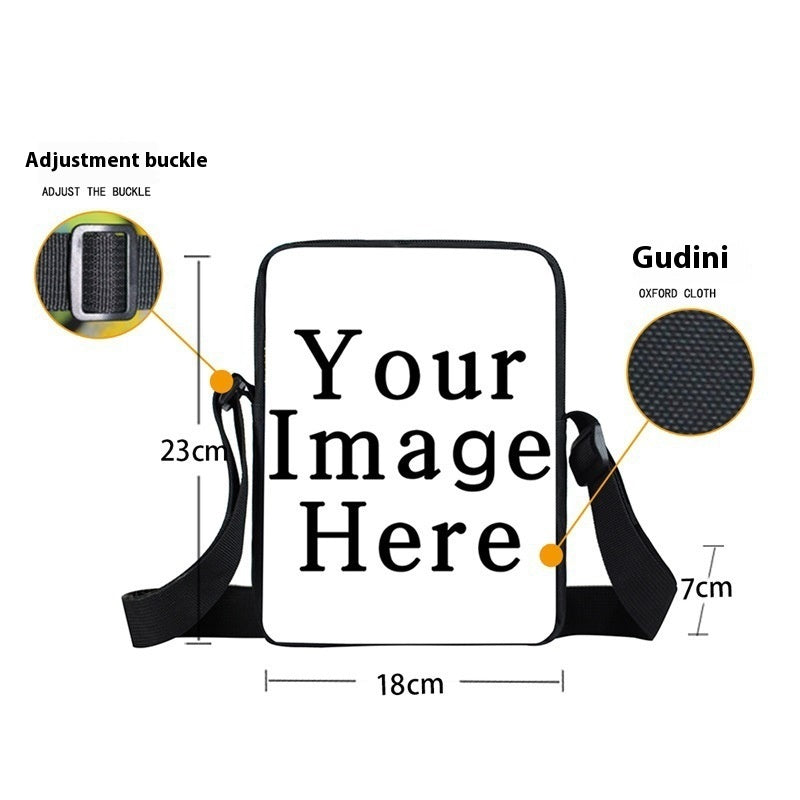 Butterfly Mushroom Nylon Crossbody Bag Lunch Bag for Daily Use Unisex Small Satchel with Zippered Interior