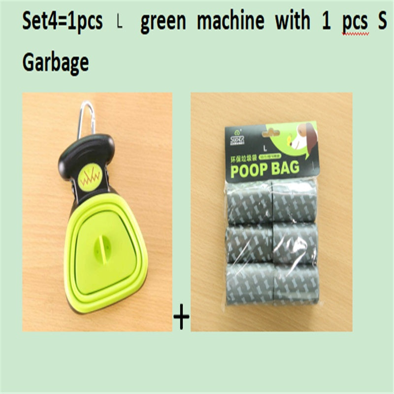 Foldable Dog Pooper Scooper For Travel With 1 Roll Biodegradable Bags Clean Up Excreta Easily