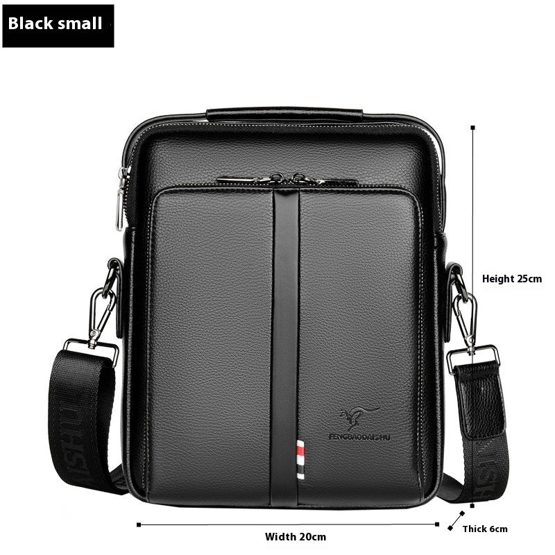 Men's PU Leather Crossbody Backpack With Large Capacity Vertical Portable Shoulder Bag For Business Travel