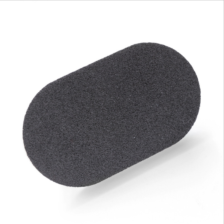 Black emery cleaning pad, oval abrasive sponge