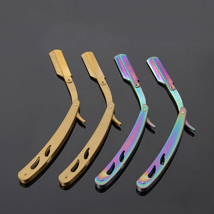 Stainless Steel Razor With 10 Blades Professional Straight Razor For Smooth Clean Shave