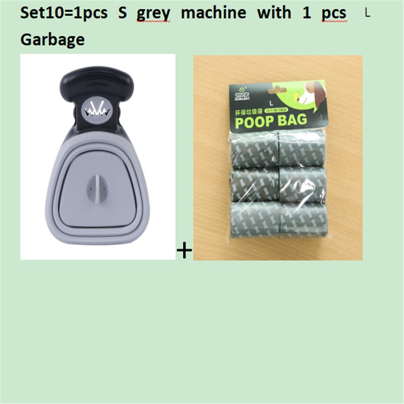 Foldable Dog Pooper Scooper For Travel With 1 Roll Biodegradable Bags Clean Up Excreta Easily