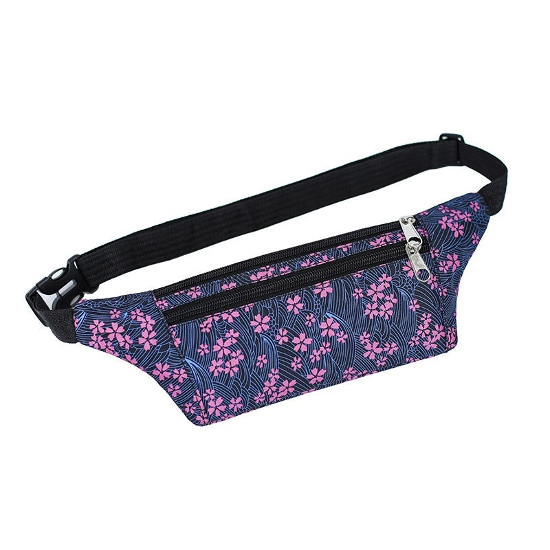 Men Outdoor Running Crossbody Phone Bag Multi Functional Floral Pattern Waterproof Oxford Cloth