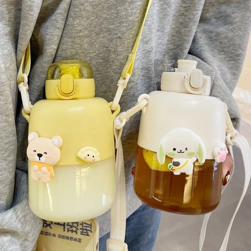Girls' Cute Portable Sports Water Bottle - BPA-Free Hydration
