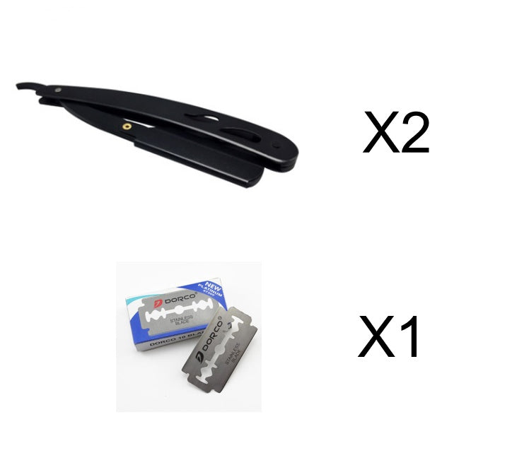 Stainless Steel Razor With 10 Blades Professional Straight Razor For Smooth Clean Shave