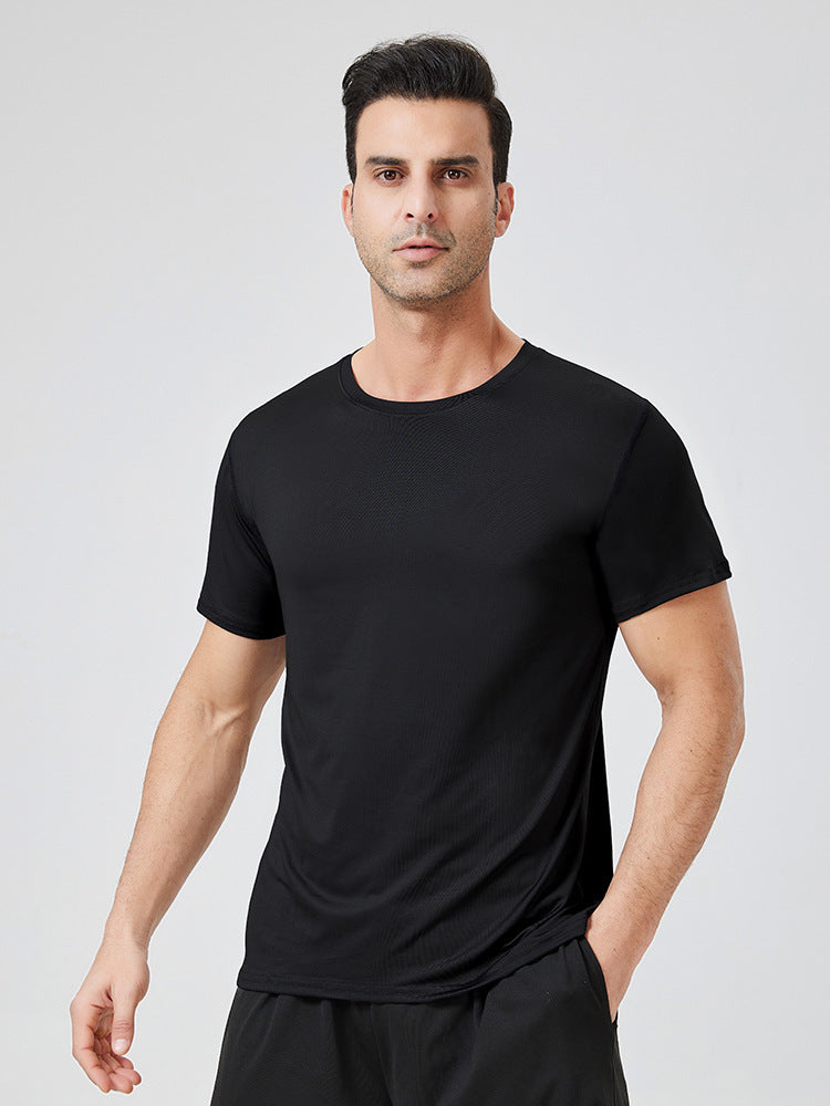 Mens Loose Fit Milk Silk Training T Shirt For Running And Gym Fitness Wear Breathable Moisture Wicking Athletic