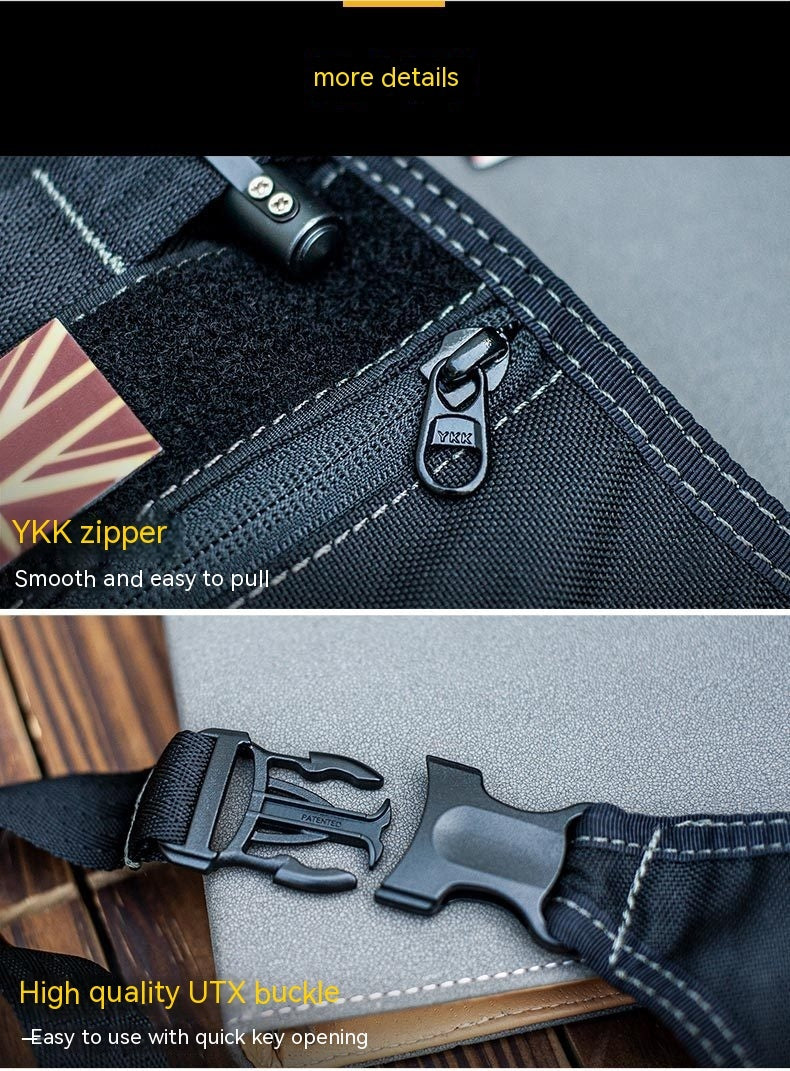 Underarm Invisible Shoulder Messenger Bag Anti Theft For Outdoor Sports Nylon Black