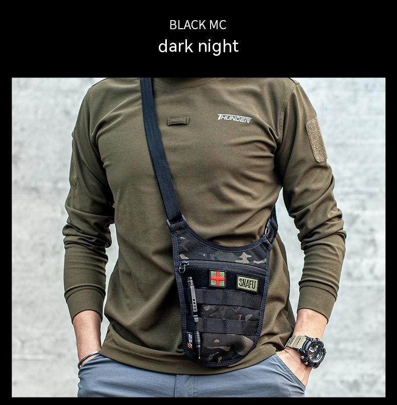 Underarm Invisible Shoulder Messenger Bag Anti Theft For Outdoor Sports Nylon Black