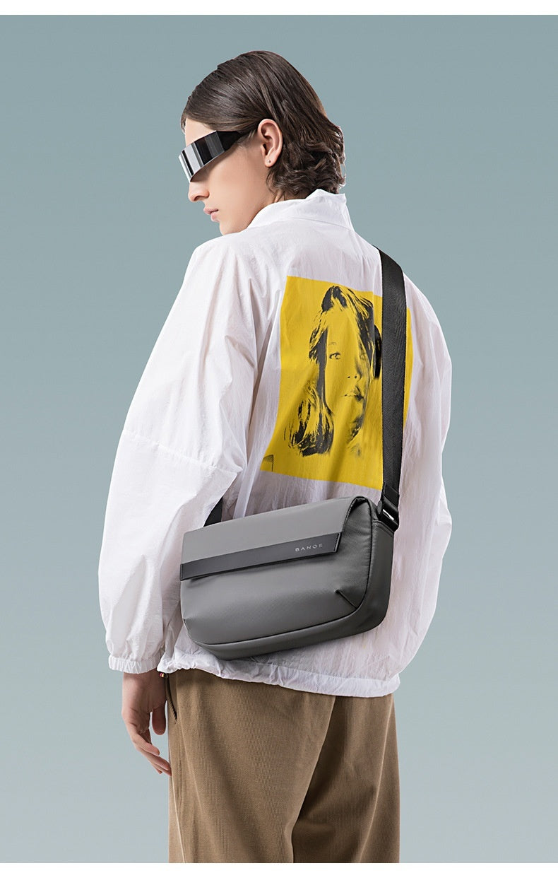 Crossbody Mens Lightweight Fashion Shoulder Bag Waterproof Oxford Cloth For Travel And Everyday Use Black Gray