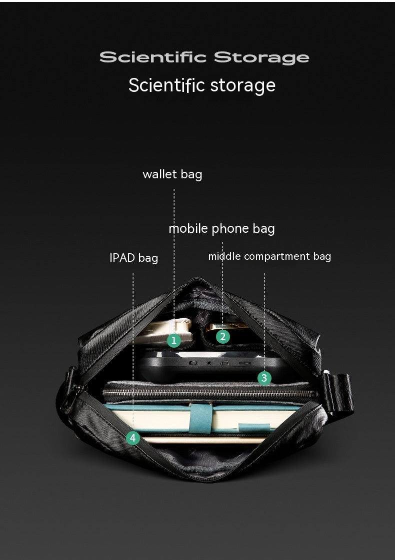 Crossbody Mens Lightweight Fashion Shoulder Bag Waterproof Oxford Cloth For Travel And Everyday Use Black Gray