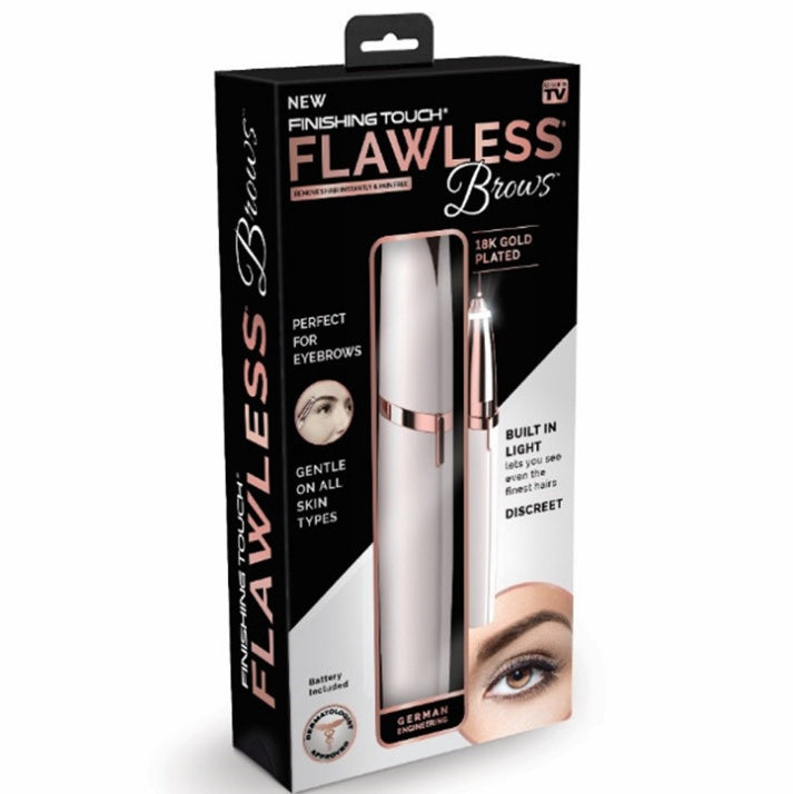 Flawlessly Brows Electric Eyebrow Remover With 18K Gold Plated Head Dermatologist Approved Pain Free Touchups