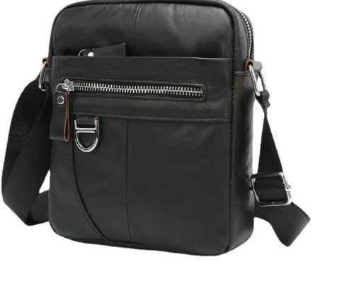 Retro Shoulder Messenger Bag for Boys Genuine Cowhide Leather 8 Inch Wear Resistant Crossbody Fashion Style