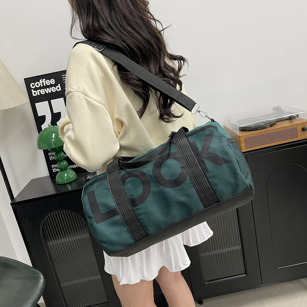 Dry Wet Separation Travel Gym Bag For Sports And Yoga Breathable Nylon With Inner Polyester Lining