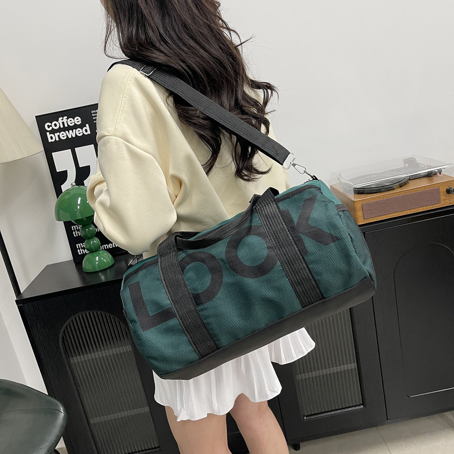 Dry Wet Separation Travel Gym Bag For Sports And Yoga Breathable Nylon With Inner Polyester Lining