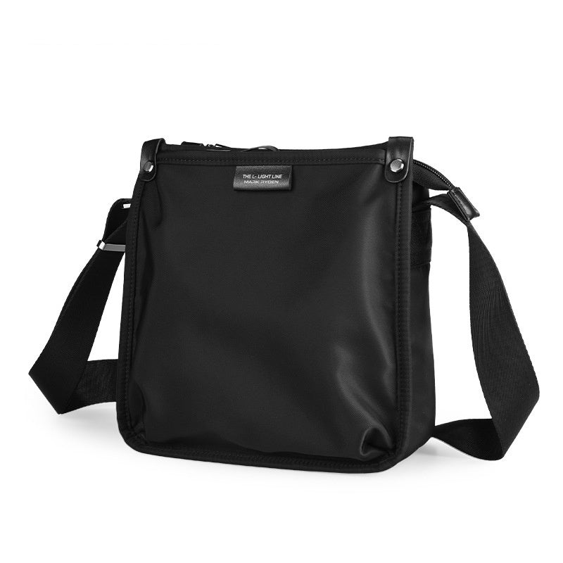 One Shoulder Vertical Crossbody Bag for Men in Oxford Cloth Casual Wear Resistant Elegant Black Urban Simplicity