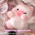 White pig pinch-style silicone mold with raised snout and ears