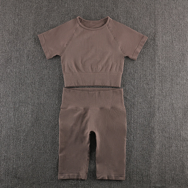 Seamless Yoga Set Breathable Nylon Spandex Quick Dry Sportswear For Women Gym Clothes All Season Size S M L