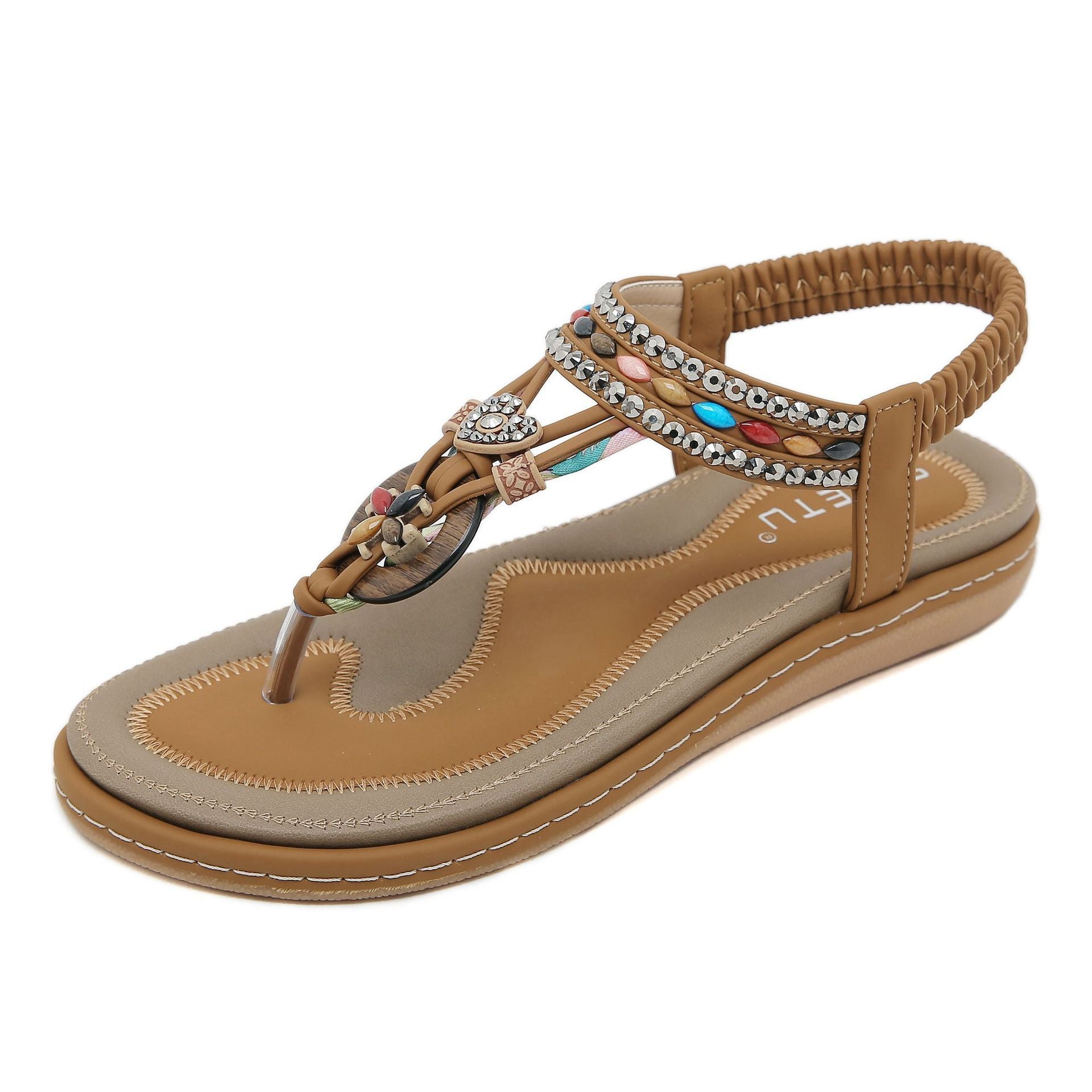 Women's Rhinestone Flip-Flops - Elegant TPR Sole Summer Sandals