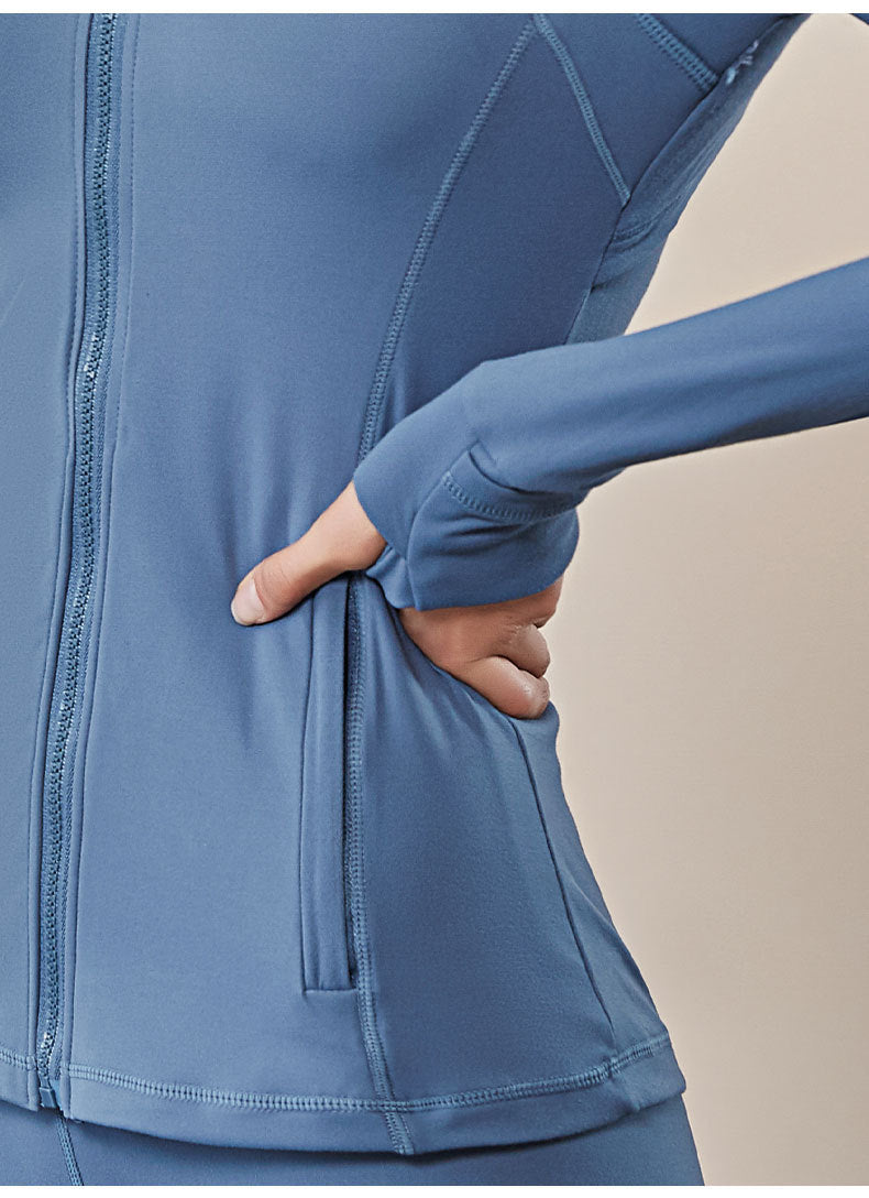 Women Hooded Nylon Breathable Sportswear Outerwear Jacket For Workout And Exercise