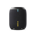 Black portable Bluetooth speaker front view with central vertical indicator light