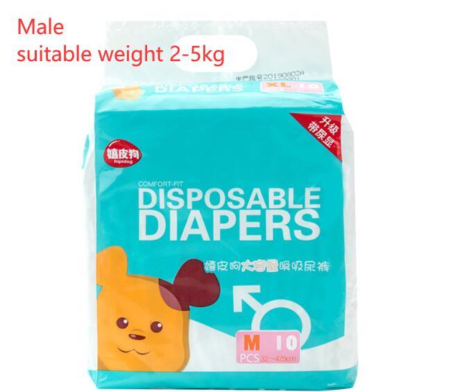 10Pcs Per Bag Dog Diapers With Adjustable Size Breathable Soft Material And Hook And Loop Leak Protection For Secure Fit