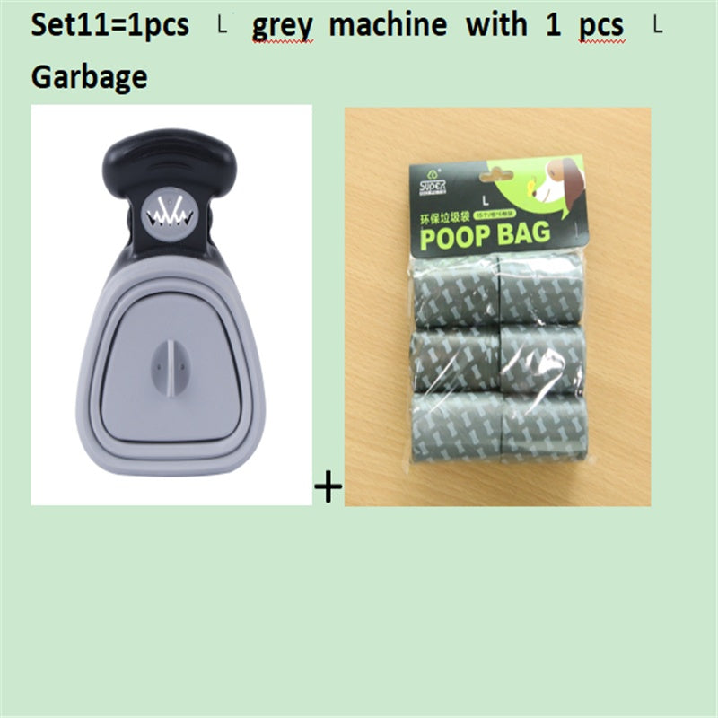 Foldable Dog Pooper Scooper For Travel With 1 Roll Biodegradable Bags Clean Up Excreta Easily