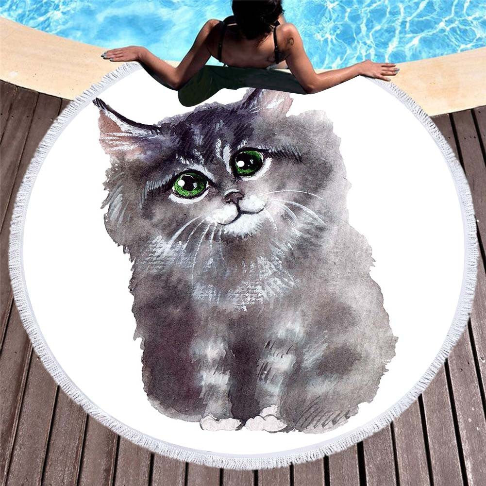3D printed cat and dog beach towel