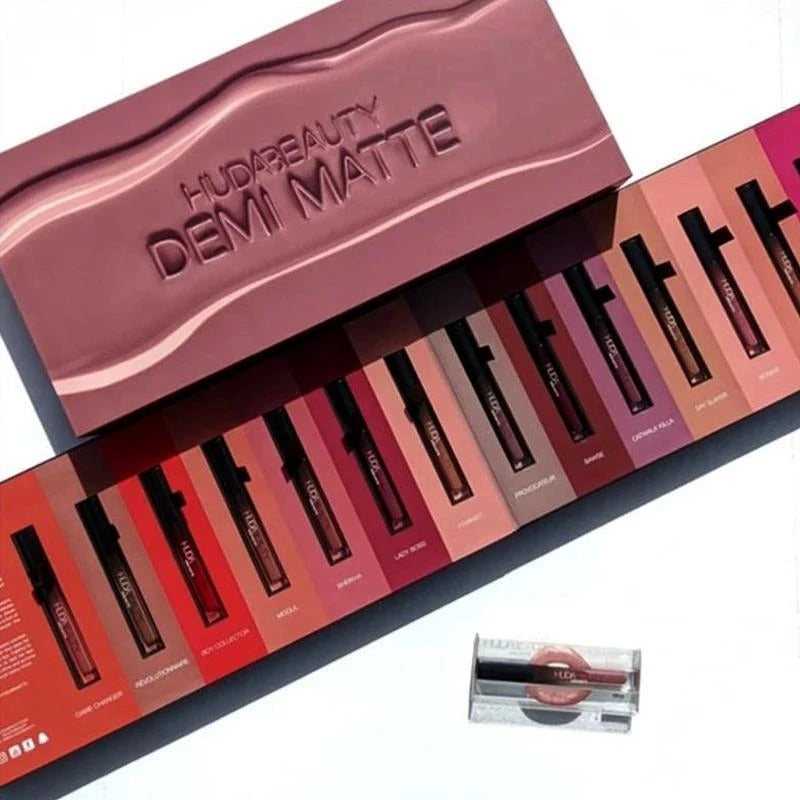 15-Piece Waterproof Lip Gloss Set - Long-Lasting Non-Stick Formula