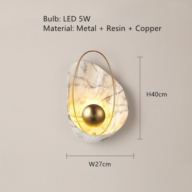 Shell Marble Wall Lamp - European Style LED Wall Sconce