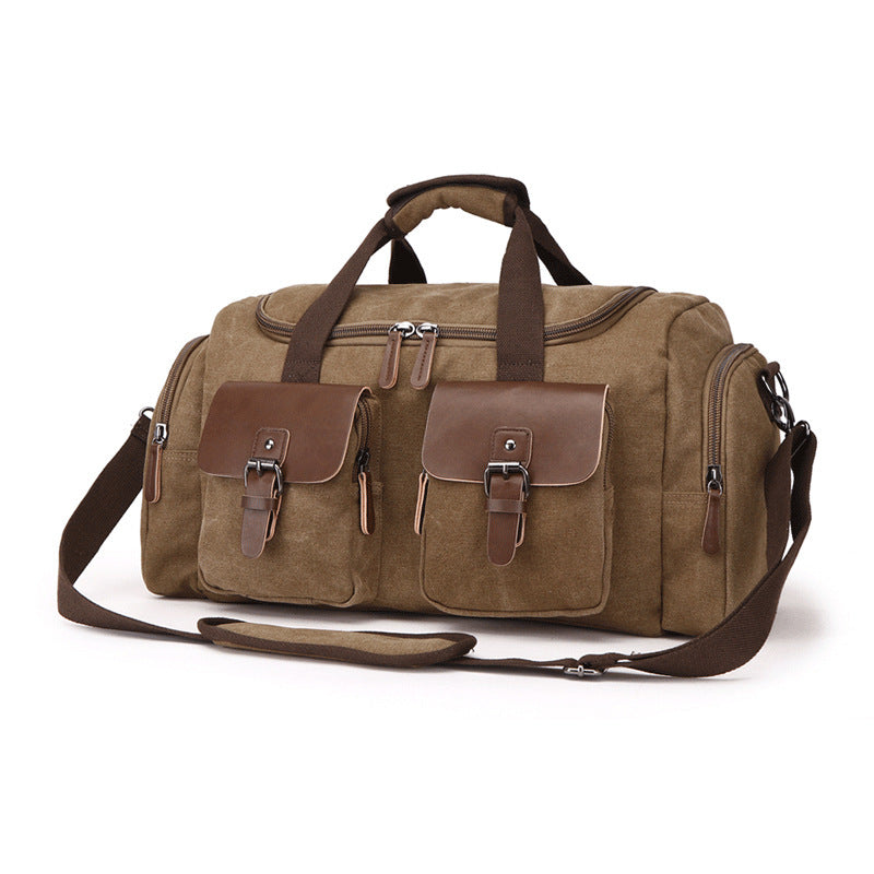 European American Style Canvas Travel Bag Portable For Leisure Travel Durable Design