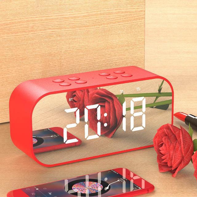 BT501 Wireless Bluetooth Speaker With LED Clock Display, Bluetooth 5.0, 10m Range, 7.4Wh Battery