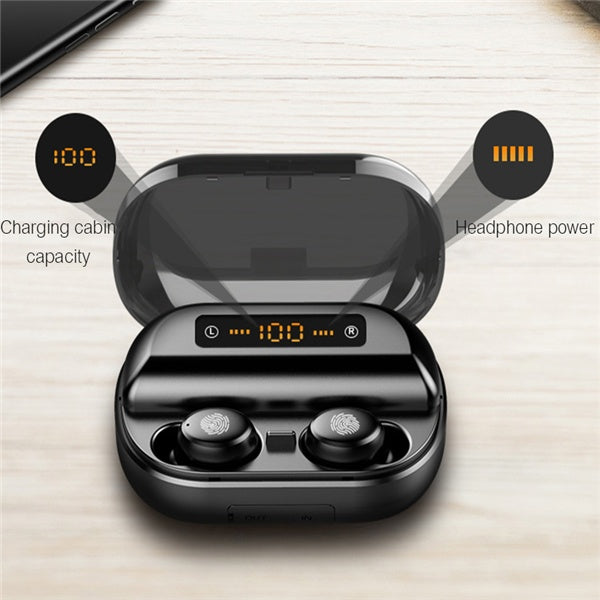 V11 Bluetooth Earphone With Digital Display And Touch 5.0 Black 4000mAh Battery Case With A2DP AVRCP HFP HSP SPP PBAP