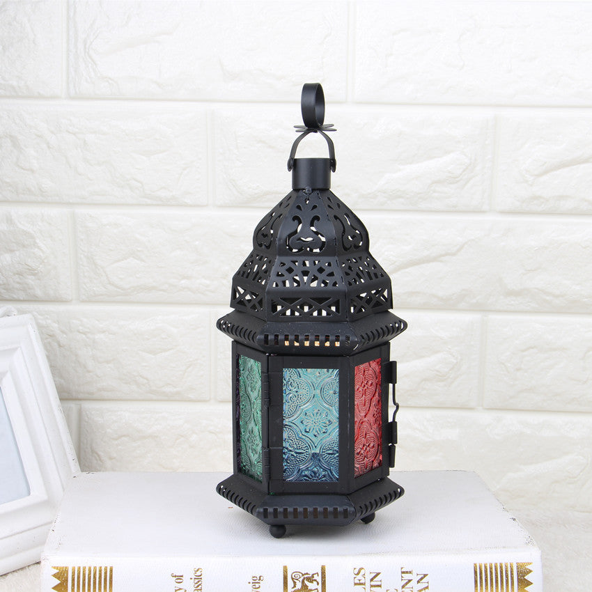 Metal Candle Holder Wind Lamp - Vintage Hurricane Lantern for Home Decor